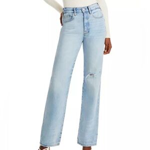 FRAME Le Jane Distressed High Rise Straight Leg Jeans in Winslow